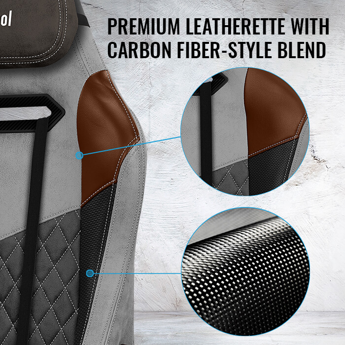 PREMIUM LEATHERETTE WITH CARBON FIBER-STYLE BLEND