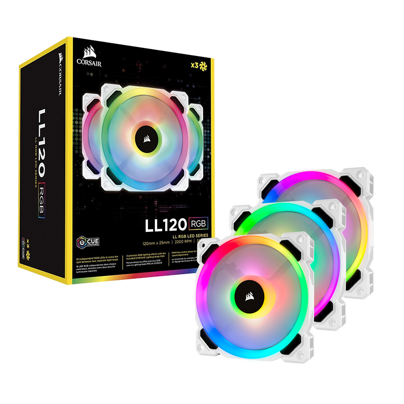 Corsair LL120 RGB Triple Pack BLANC