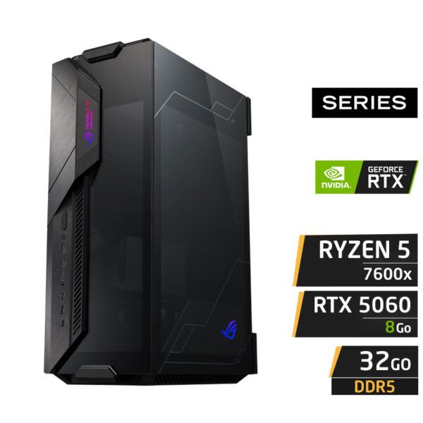 PC GAMER WARBIRD X5 Compact | R5 7600X / RTX 5060 8Go / 32Go DDR5 / 1To NVMe | Maroc