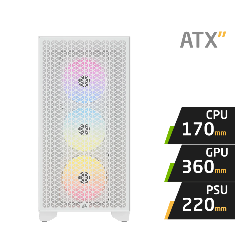 Corsair 3000D RGB AIRFLOW wHITE