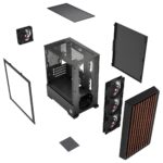 Boîtier PC SG WOOD MINI 4 FAN NOIR | Micro ATX avec 4 Ventilateurs & Verre Trempé