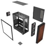Boîtier PC SG WOOD 4 FAN NOIR | Boîtier Moyen Tour avec 4 Ventilateurs & Verre Trempé