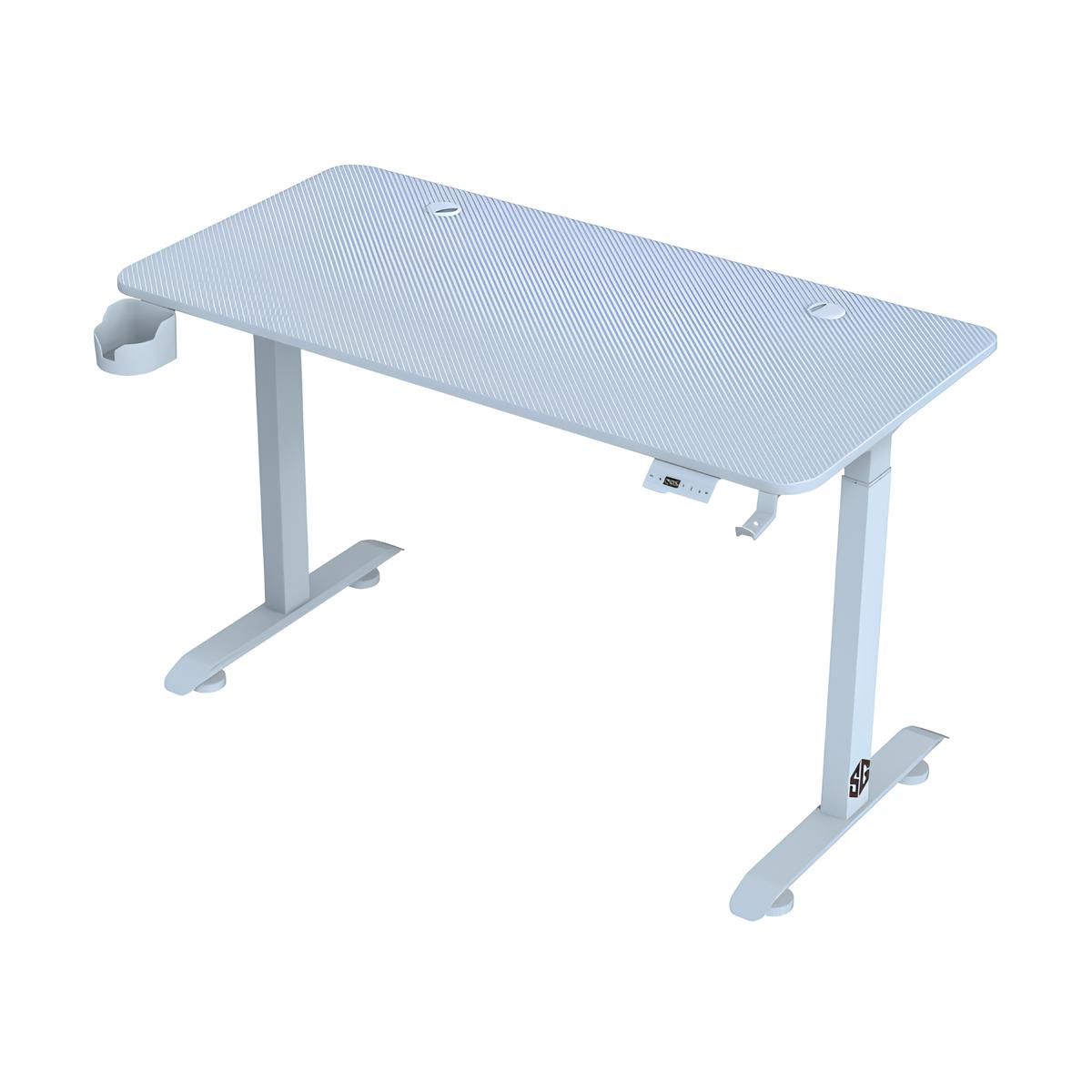 Bureau Gamer SG SGD-M140 BLANC | Bureau Électrique Réglable & Design Épuré