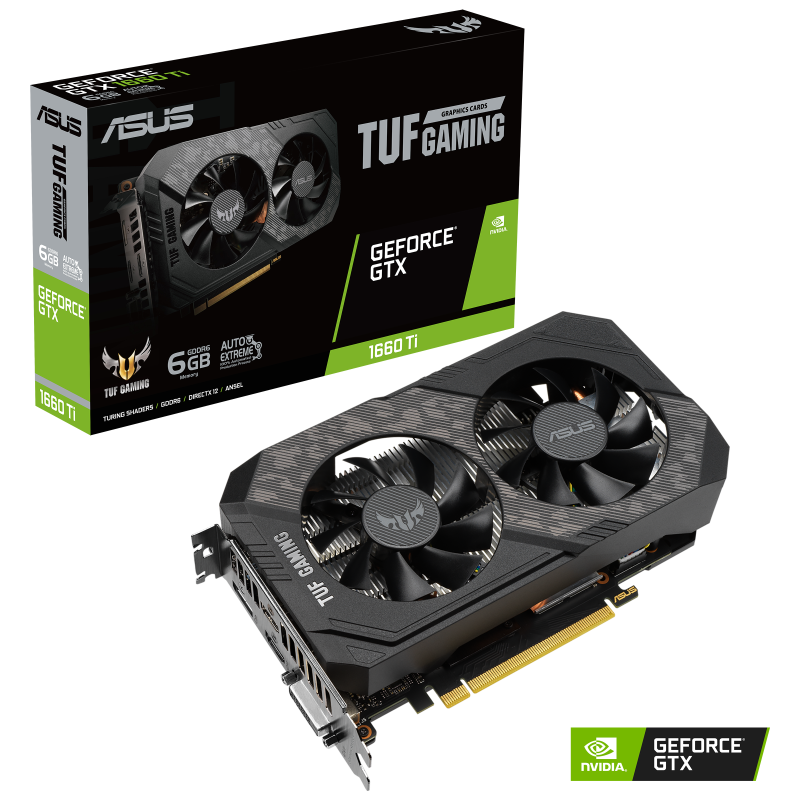 ASUS TUF Gaming GeForce GTX 1660 Ti 6G EVO Asus TUF Gaming GeForce GTX 1660 Ti EVO 6GB GDDR6 – Image 1