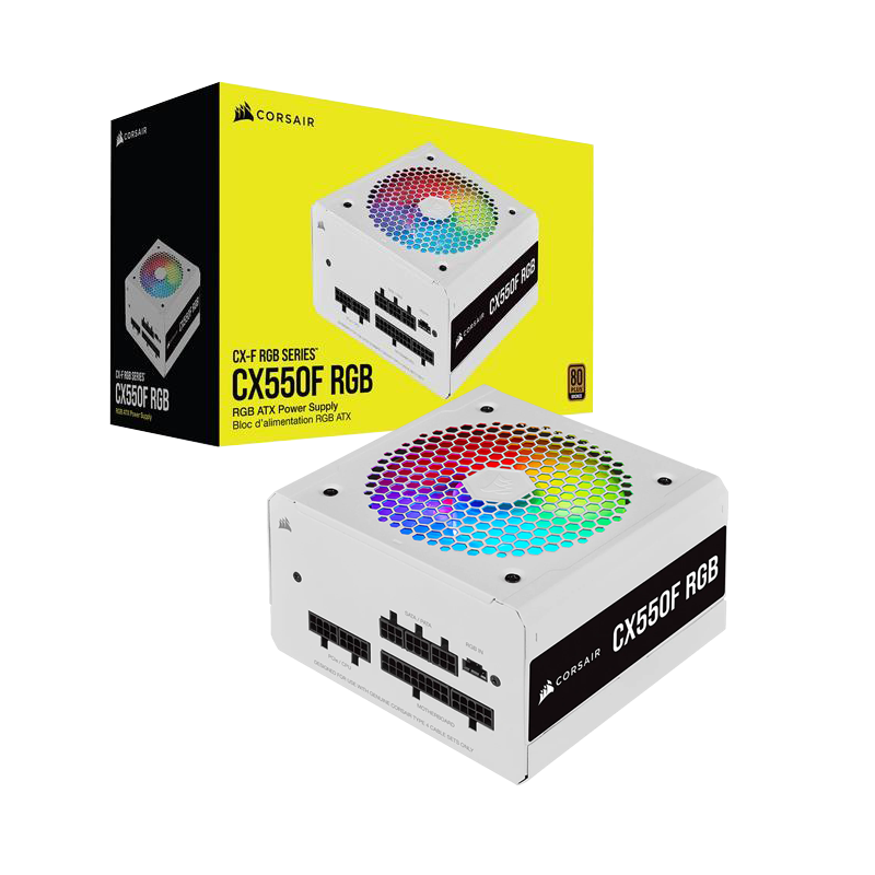 Corsair CX550F white Corsair CX550F (White) – Image 1