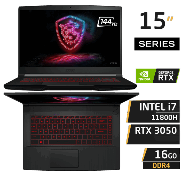 PC Portable Gamer MSI GF63 11UC i7-11800H RTX 3050 MaxQ 16GB 512GB