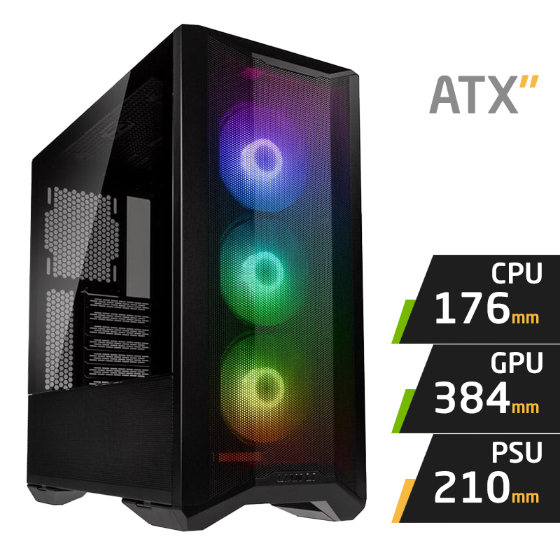 Lian Li LANCOOL II Mesh RGB Type C Lian Li LANCOOL II Mesh RGB Type C (Black) – Image 1