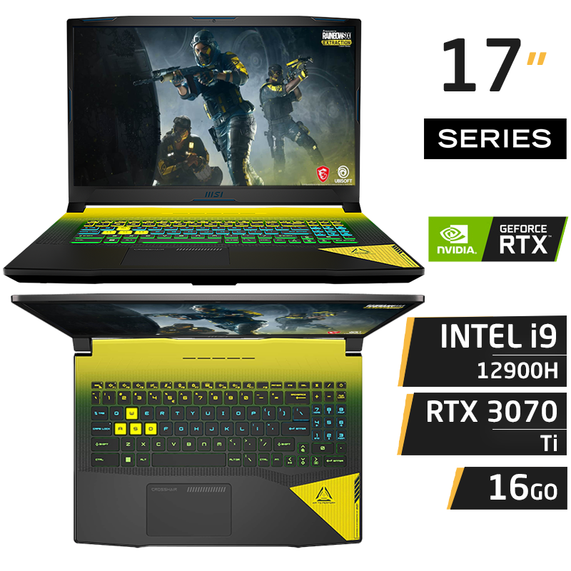 MSI Crosshair 17 B12U i9-12900H PC Portable Gamer MSI Crosshair 17 B12U i9-12900H 16GB 1TB Gen 4 RTX 3070 Ti 8GB 360Hz – Image 1