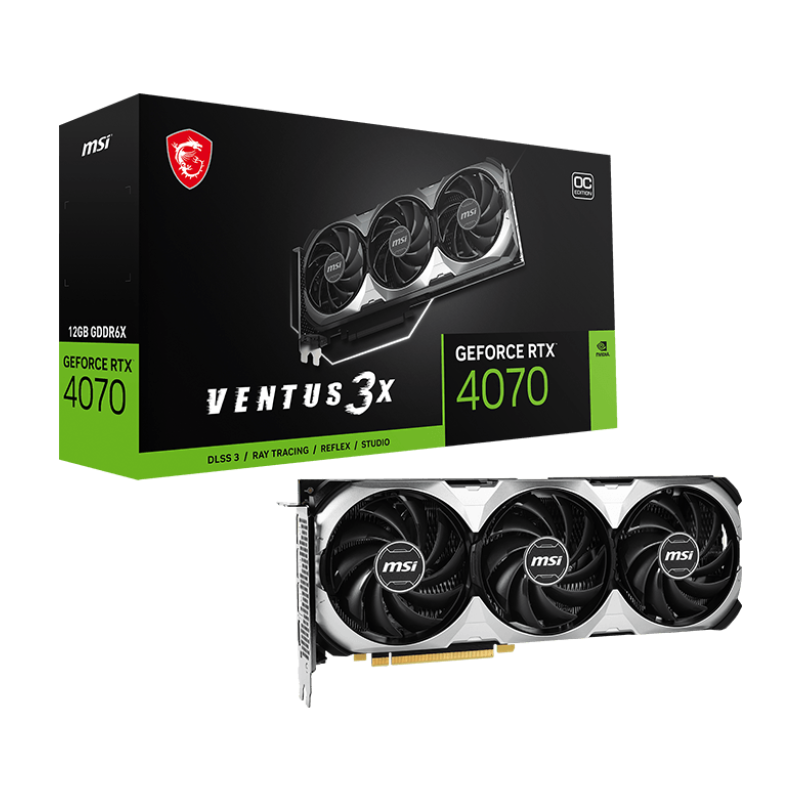 MSI-GeForce-MSI GeForce RTX 4070 VENTUS 3X OC -4070-VENTUS-3X-OC-iiiiiiiii MSI GeForce RTX 4070 VENTUS 3X OC 12GB GDDR6X DLSS3 â Image 1