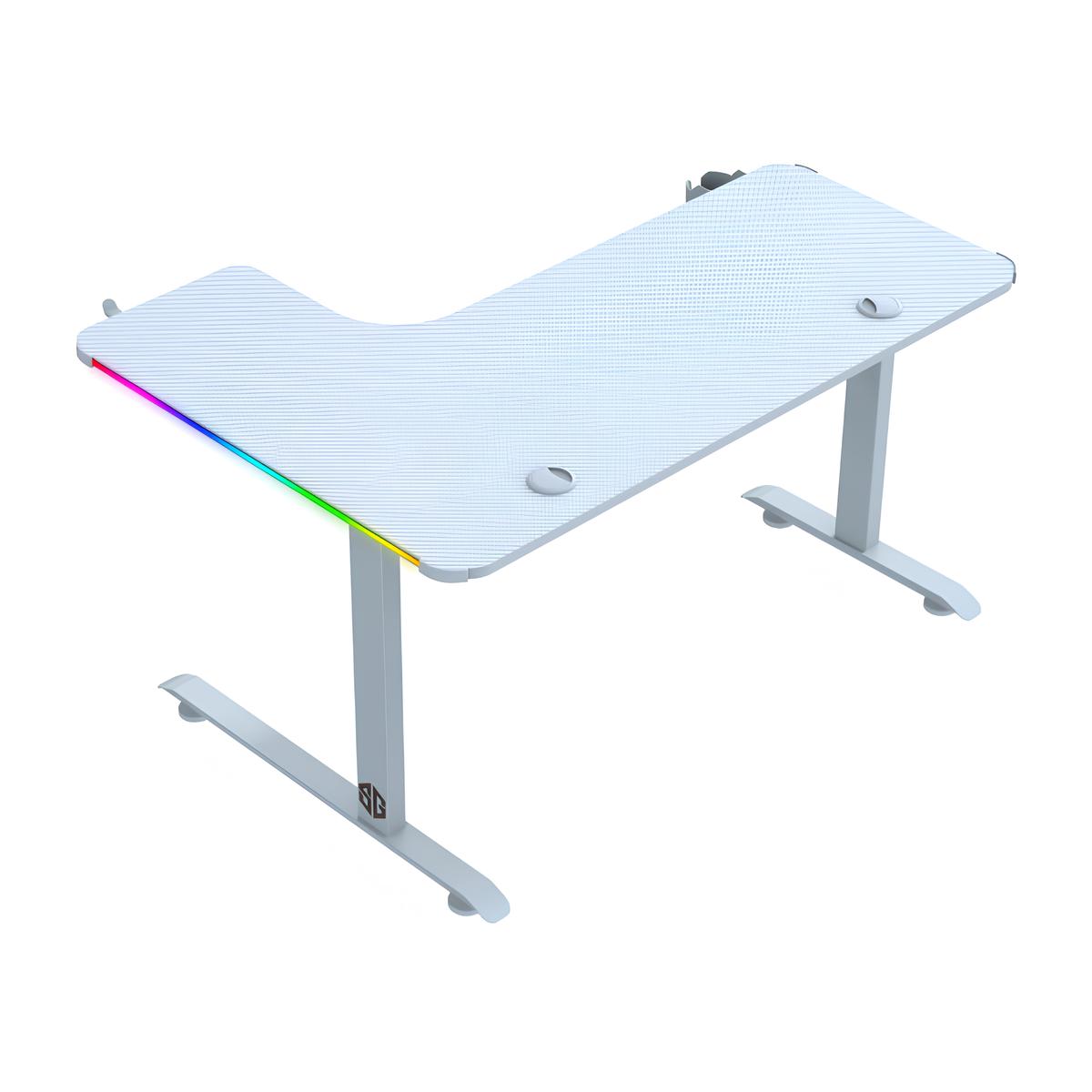 Bureau Gamer SG SGD-L160 RIGHT BLANC RGB SG SGD-L160 RIGHT BLANC RGB – Image 1