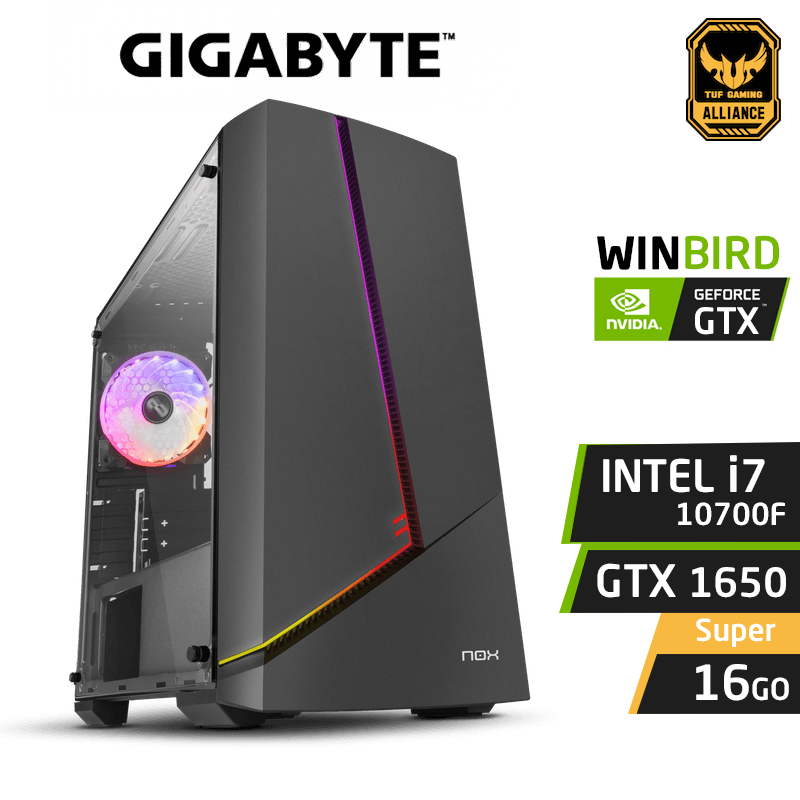 WINBIRD F10 I7-10700f 16Go gtx 1650 super WINBIRD F10 I7-10700f 16Go GTX 1650 1To SSD 120Go – Image 1