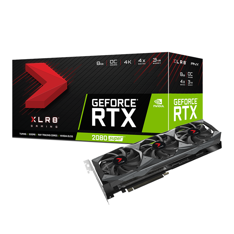 PNY GeForce RTX 2080 SUPER 8GB XLR8 Face 7 PNY GeForce RTX 2080 SUPER 8GB XLR8 – Image 1