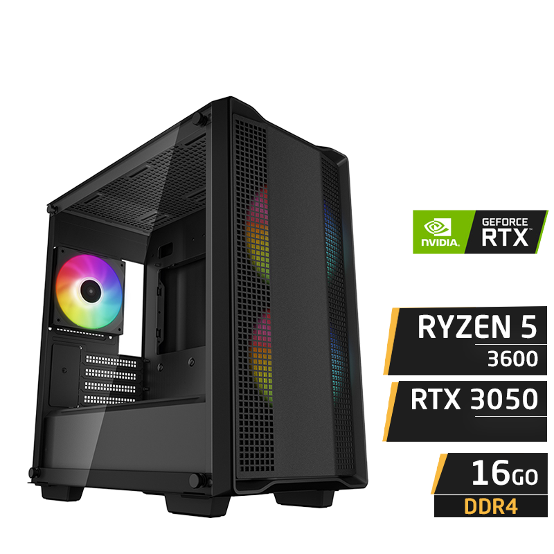MAXBIRD RYZEN 5 3600 16GB RTX 3050 SSD 1To PC Gamer MAXBIRD RYZEN 5 3600 16GB RTX 3050 SSD 1To – Image 1