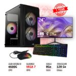 Setup gamer WINBIRD RYZEN 5 4600G 8GB RX VEGA 7 + Moniteur + Clavier Souris