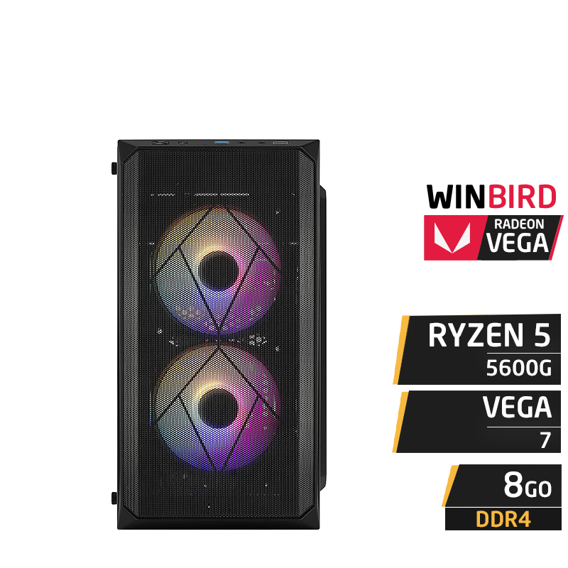 WINBIRD RYZEN 5 5600G 8GB RX VEGA 7 PC Gamer WINBIRD RYZEN 5 5600G 8GB RX VEGA 7 SSD 480Go – Image 1