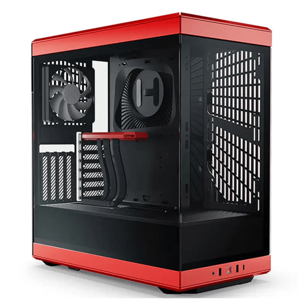 Boîtier PC Hyte Y40 Rouge/Noir : Verre Panoramique & Riser PCIe 4.0 au Maroc