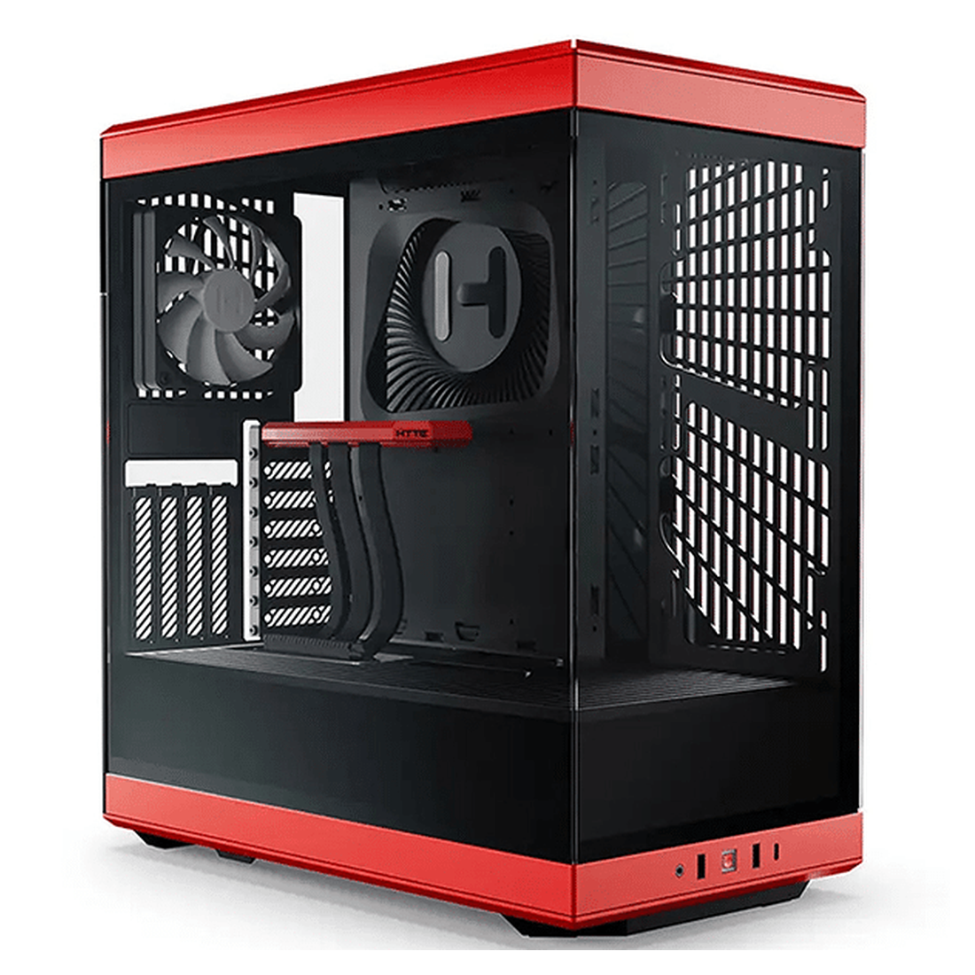 Boîtier PC Hyte Y40 Rouge/Noir : Verre Panoramique & Riser PCIe 4.0 au Maroc Boîtier PC Hyte Y40 Rouge/Noir : Verre Panoramique & Riser PCIe 4.0 au Maroc