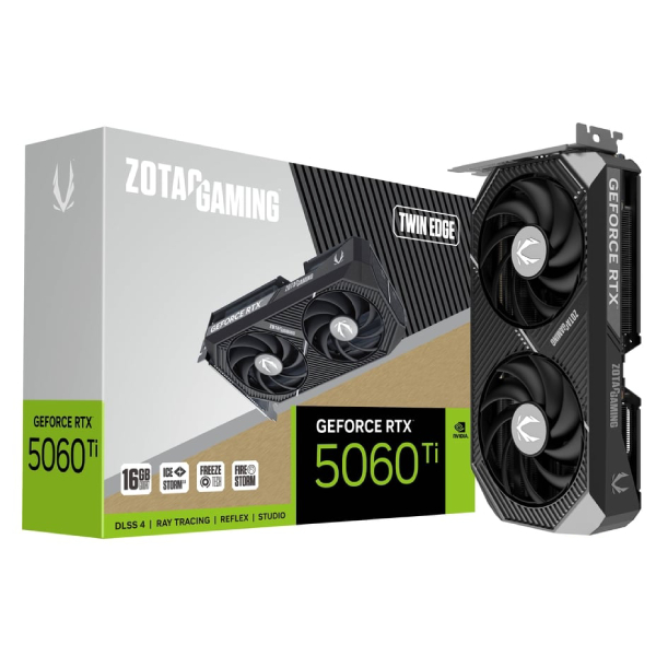 CARTE GRAPHIQUE ZOTAC GAMING GEFORCE RTX 5060 TI 16GB TWIN EDGE - Workstation Maroc CARTE GRAPHIQUE ZOTAC GAMING GEFORCE RTX 5060 TI 16GB TWIN EDGE - Workstation Maroc