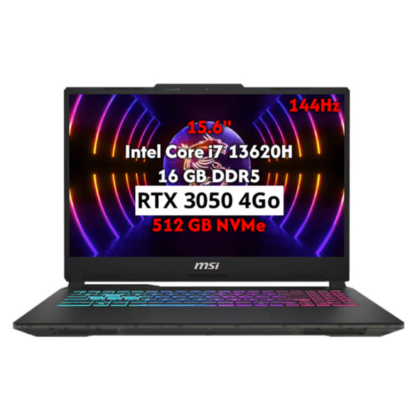 MSI Cyborg 15 i7 13e Gen RTX 3050 16GB 512GB Prix Maroc - Workstation.ma ( 9S7-15K111-2228 ) - Workstation Maroc