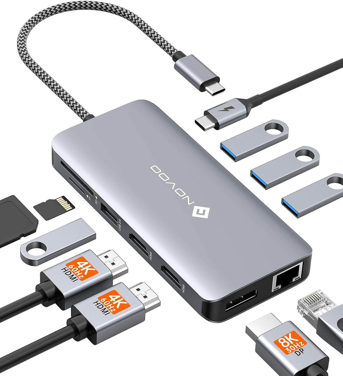 NOVOO RM11 Pro Station d'accueil USB C 11 en 1 Prix Maroc | Workstation.ma NOVOO RM11 Pro Station d'accueil USB C 11 en 1 Prix Maroc | Workstation.ma