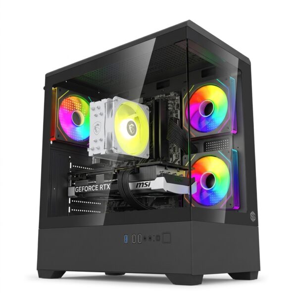 SHADOW R5 - AMD RYZEN 5 7600X, B850m, RTX 5070 12 Go, 16 Go DDr5, 512 Go SSD Sata, Pc gamer