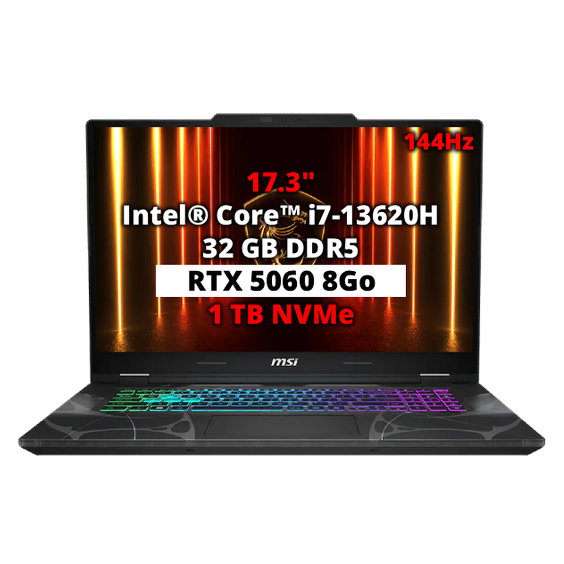 MSI Cyborg 17 i7-13620H RTX 5060 8Go 32Go 1To SSD Maroc | Workstation.ma MSI Cyborg 17 i7-13620H RTX 5060 8Go 32Go 1To SSD Maroc | Workstation.ma